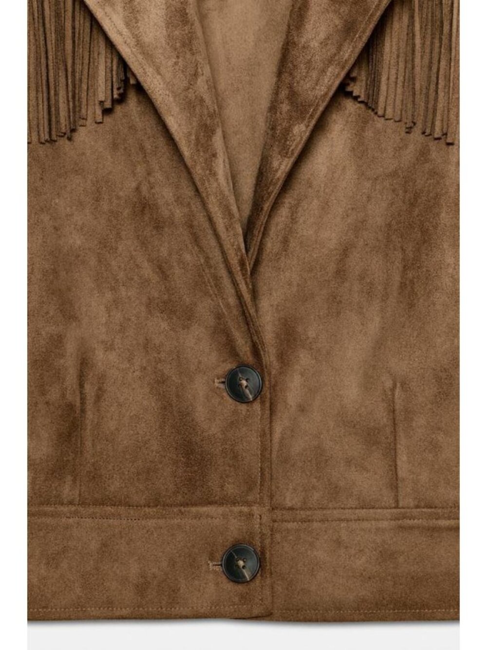 ZARA FRINGED FAUX SUEDE JACKET - Picture 5 of 5